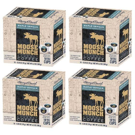  Moose Munch Maple Vanilla Single Serve Coffee By Harry & David, 4/18 Count