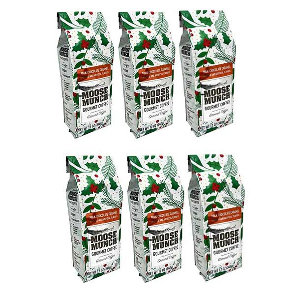  Moose Munch Milk Chocolate Caramel Coffee, Limited Edition Holiday Bags, 6x12oz