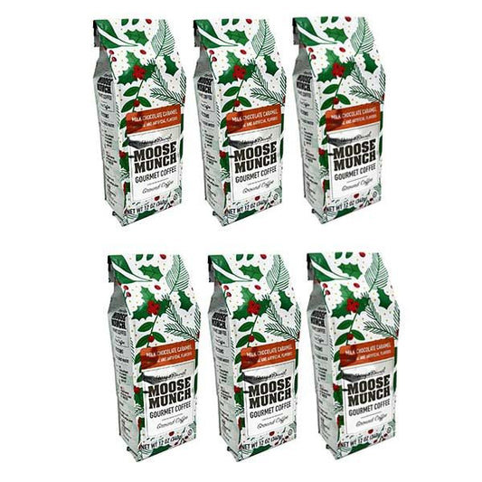  Moose Munch Milk Chocolate Caramel Coffee, Limited Edition Holiday Bags, 6x12oz