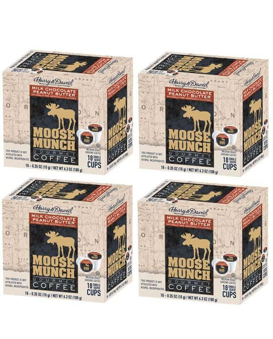  Moose Munch Milk Chocolate Peanut Butter Single Serve Cups, 4/18 Count