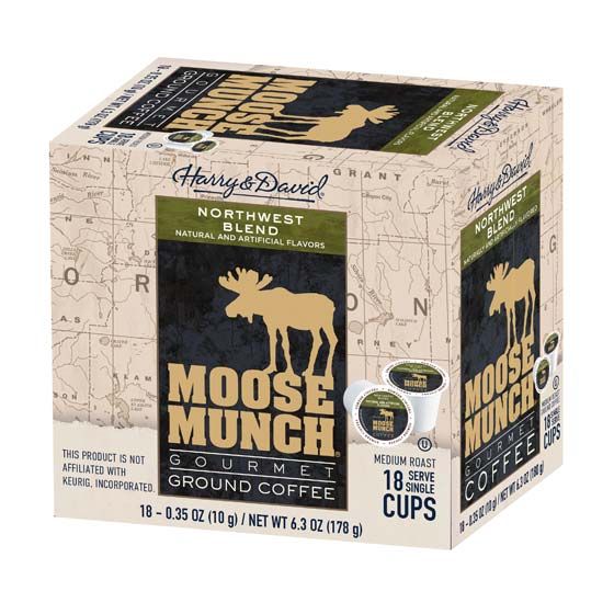  Moose Munch Northwest Blend Coffee Single Serve Coffee By Harry & David, 4/18 Count