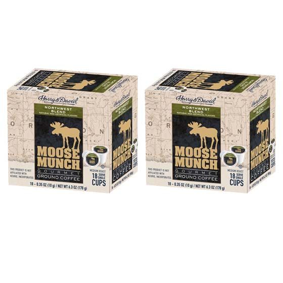  Moose Munch Northwest Blend Coffee Single Serve Cups By Harry & David 2/18 Count