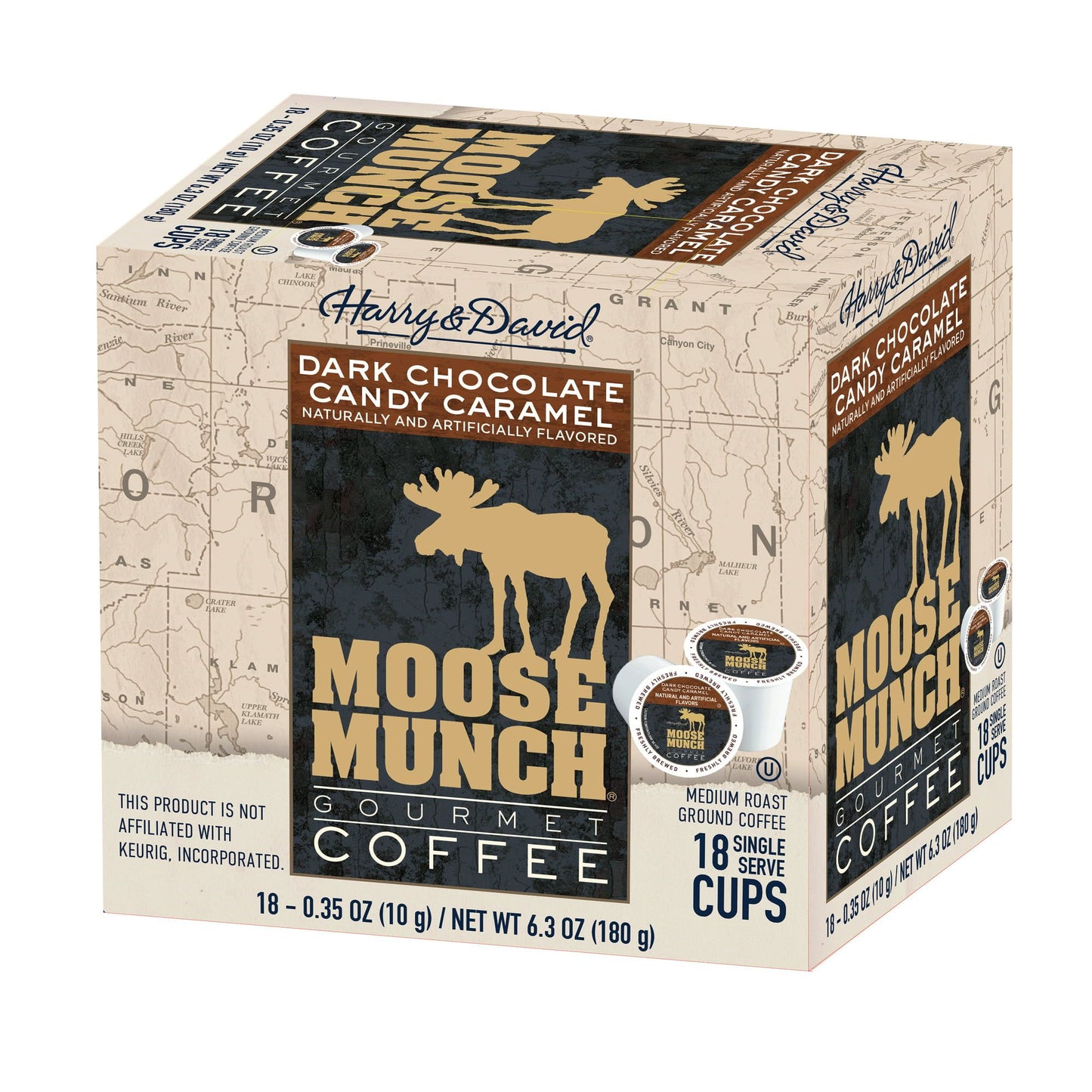  Moose Munch Northwest, Dark Chocolate Caramel, Milk Chocolate Caramel, MapleVanilla 4/18 Ct