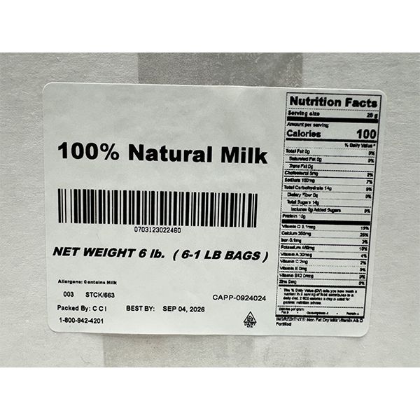  Brickhouse 100% Natural Non-Fat Dry Milk Powder, 1 Lb Bag – Vitamin Fortified, Long Shelf Life