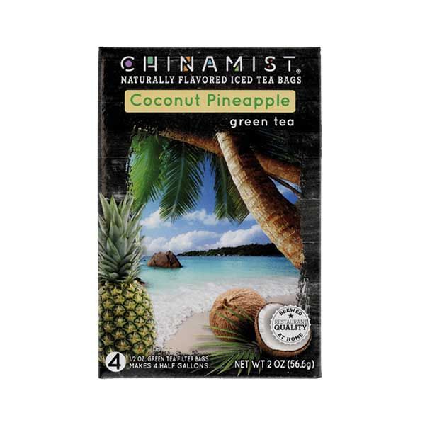  China Mist Naturally Flavored Coconut Pineapple Iced Tea Bags, 4-Count Box, 2-Pack (Each Bag Yields 1/2 Gallon)