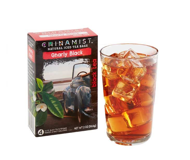  China Mist Naturally Flavored Gnarly Black Iced Tea Bags, 4-Count Box, Each Bag Yields 1/2 Gallon