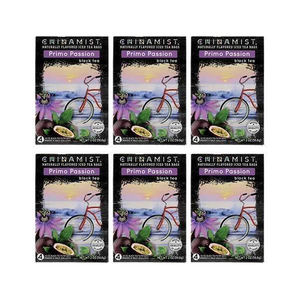  China Mist Naturally Flavored Primo Passion Iced Tea Bags, 4-Count Box, 6-Pack (Each Bag Yields 1/2 Gallon)