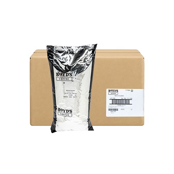  Boyd's Red Wagon Whole Bean Coffee – 4 Bag Case (5lb Each, 20lb Total)