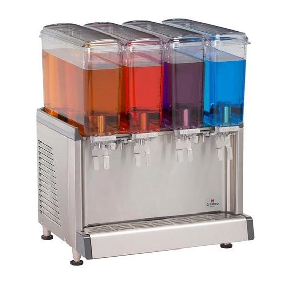  Crathco CS-4E-16 Mini-Quad Simplicity Bubbler Series Quadruple 2.4 Gallon Bowl With Agitation Function