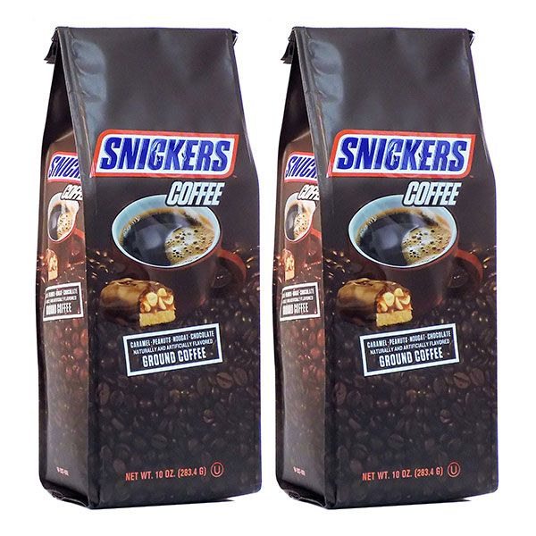  Snickers Caramel, Peanuts, Nougat And Chocolate, Naturally And Artificially Flavored Ground Coffee, 2/10 Oz Bags