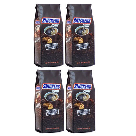  Snickers Caramel, Peanuts, Nougat And Chocolate, Naturally And Artificially Flavored Ground Coffee, 4/10 Oz Bags