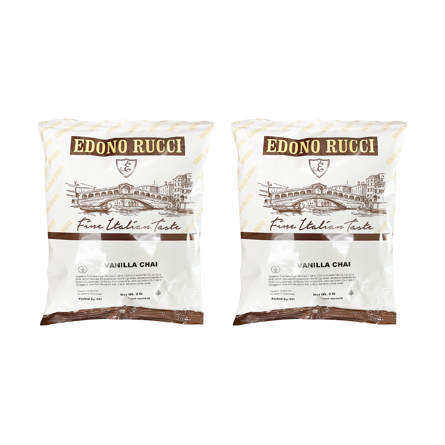  Edono Rucci Vanilla Chai Tea Latte 2 Bags (2 Lbs Each)